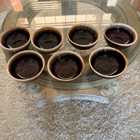 Vintage Pfaltzgraff Brown Drip Glaze Cereal/Soup Bowls Set Of 7 MCM Pottery - Picture 1 of 5